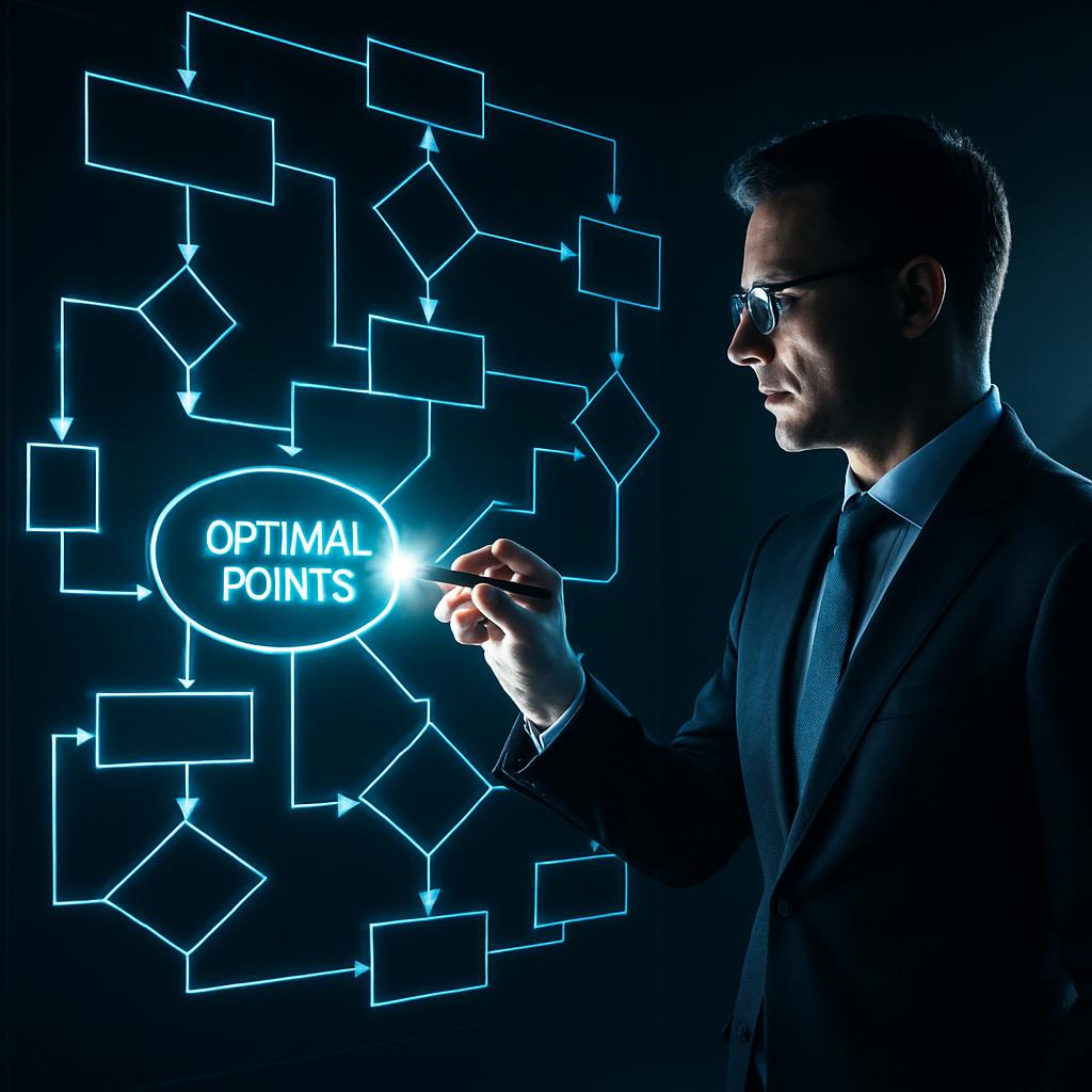 Flowchart for optimal points, ...